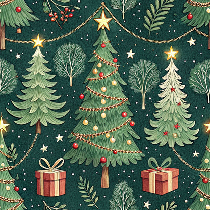 Christmas Tree Lights Pattern 7 Quilting Cotton Fabric