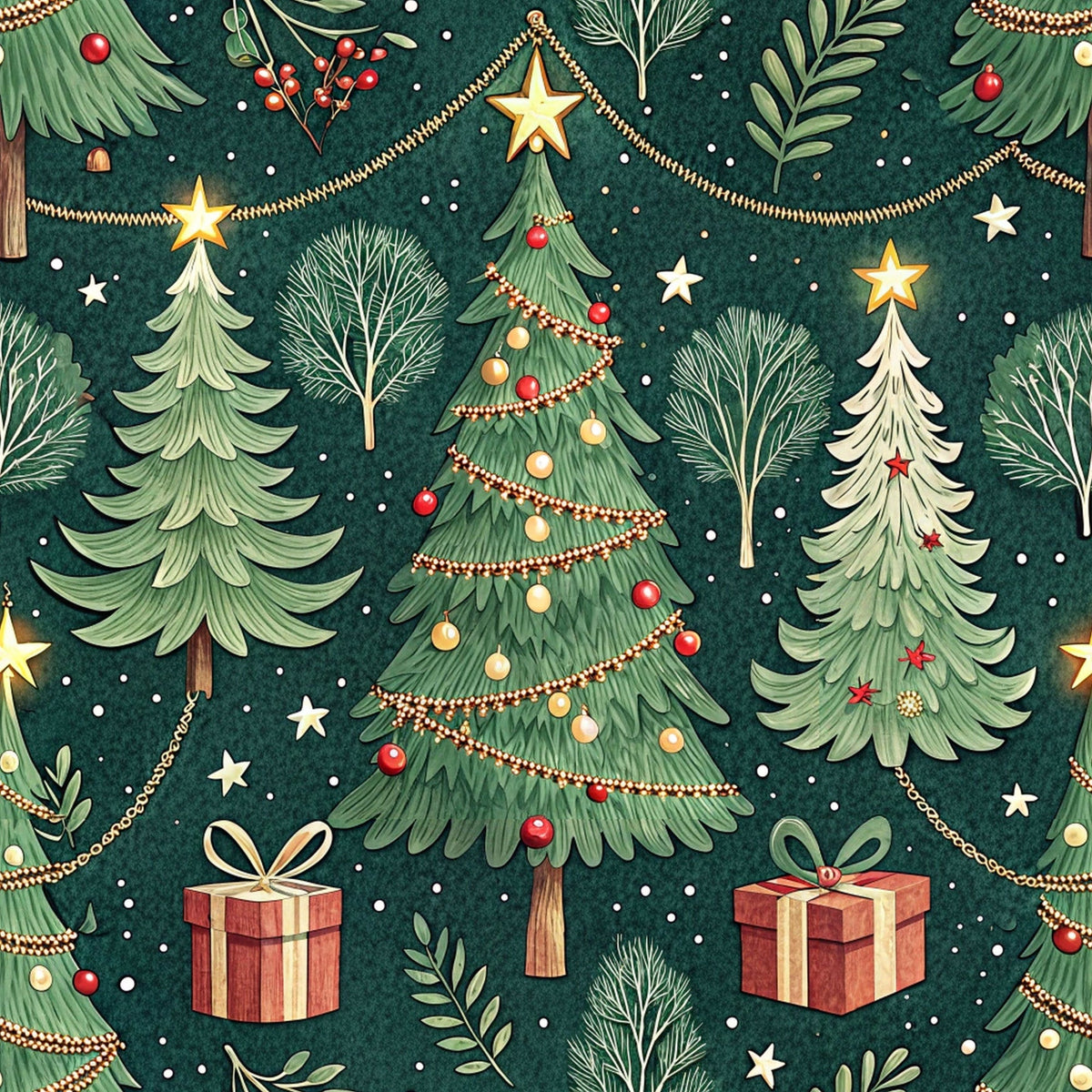 Evergreen Glow Pattern 7 Minky Fabric