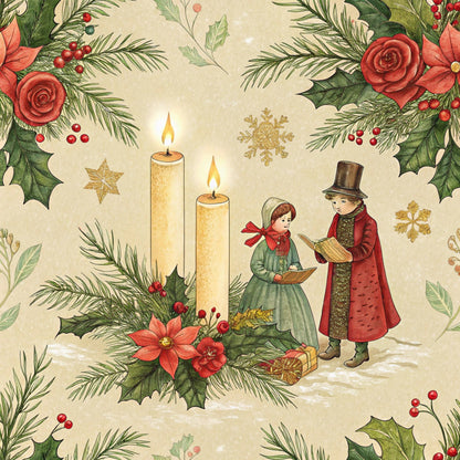 Yuletide Hare Pattern 34 Minky Fabric