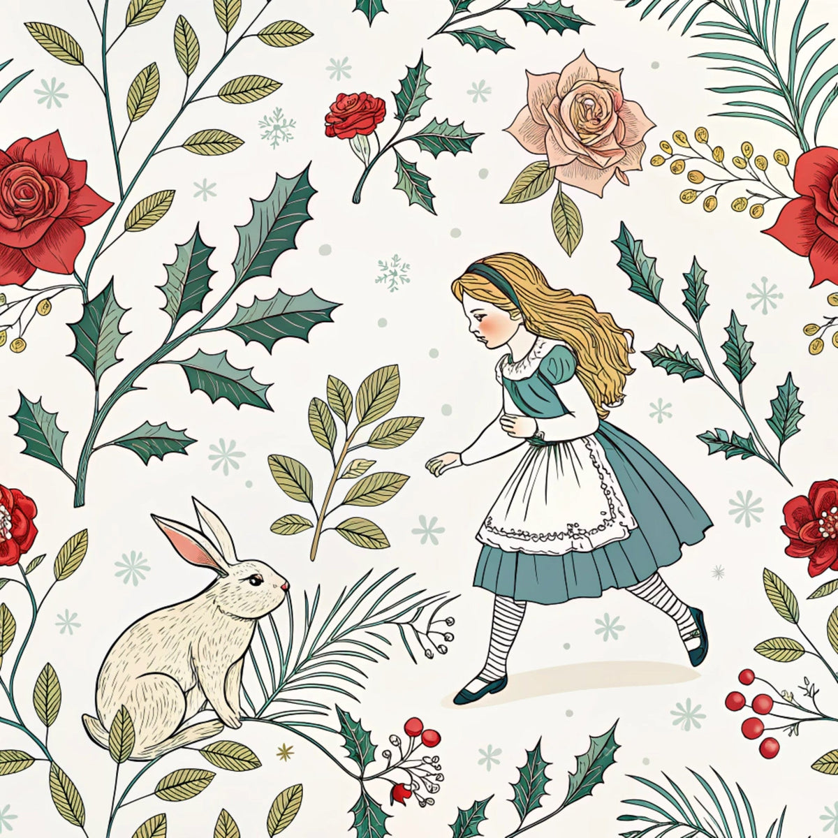 Yuletide Hare Pattern 38 Minky Fabric