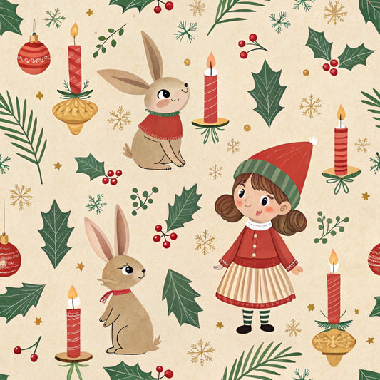 Christmas in Wonderland Pattern 48 Quilting Cotton Fabric