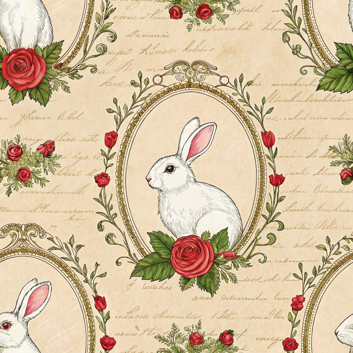 Yuletide Hare Pattern 58 Minky Fabric