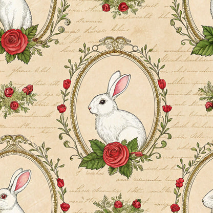 Yuletide Hare Pattern 58 Minky Fabric