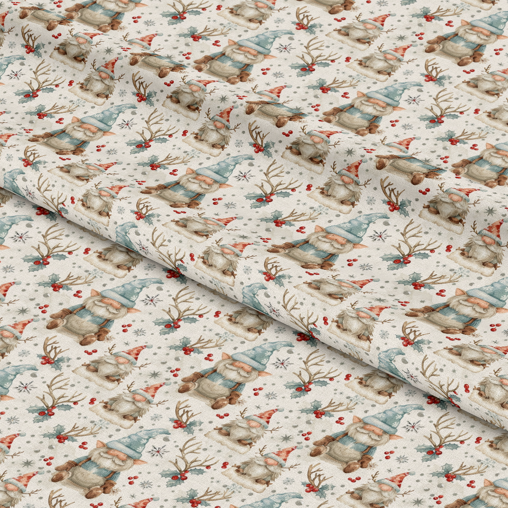 Classic Christmas Gnomes Pattern 12 Quilting Cotton Fabric