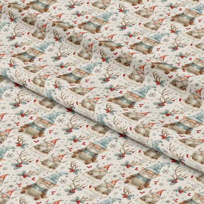 Classic Christmas Gnomes Pattern 12 Quilting Cotton Fabric