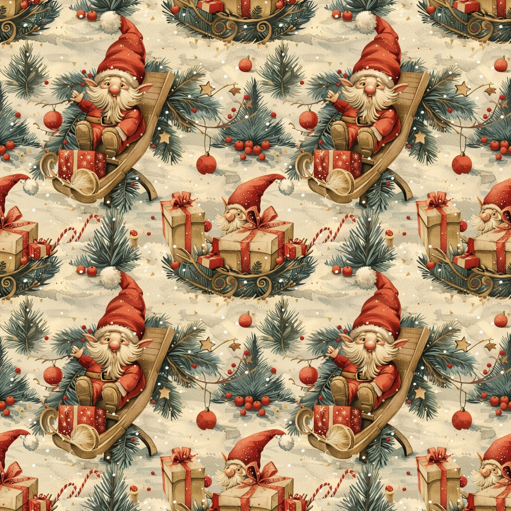 Yuletide Elves Pattern 4 Minky Fabric