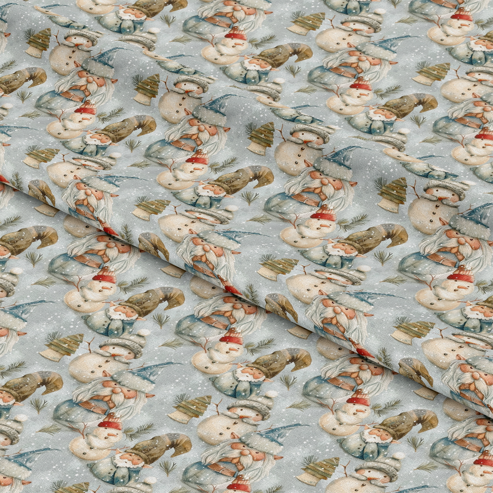 Classic Christmas Gnomes Pattern 7 Quilting Cotton Fabric