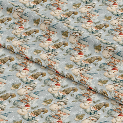 Classic Christmas Gnomes Pattern 7 Quilting Cotton Fabric
