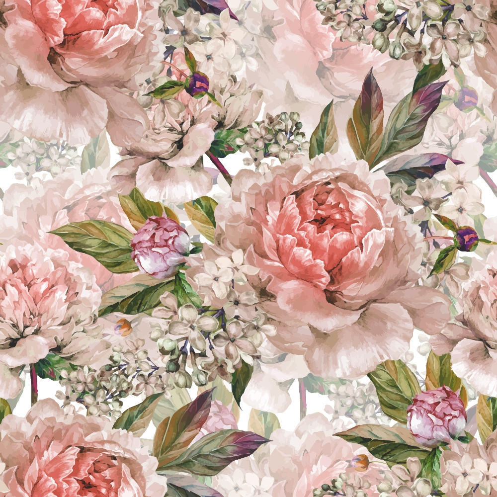 Classic Floral Pattern 1 Minky Fabric