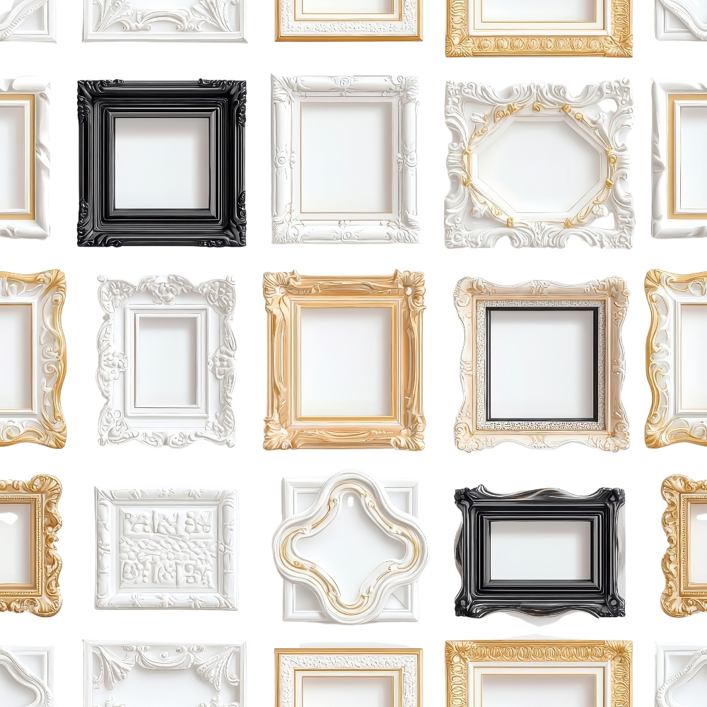 Classic Picture Frames Pattern Minky Fabric
