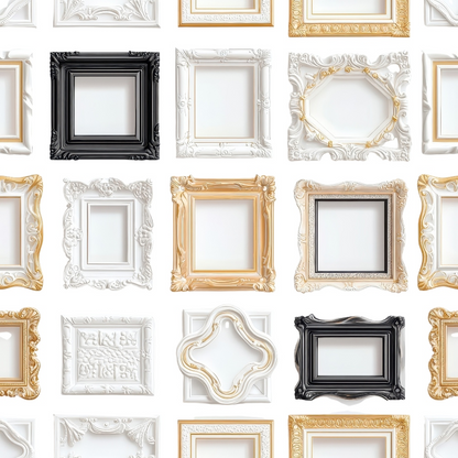 Classic Picture Frames Pattern Minky Fabric