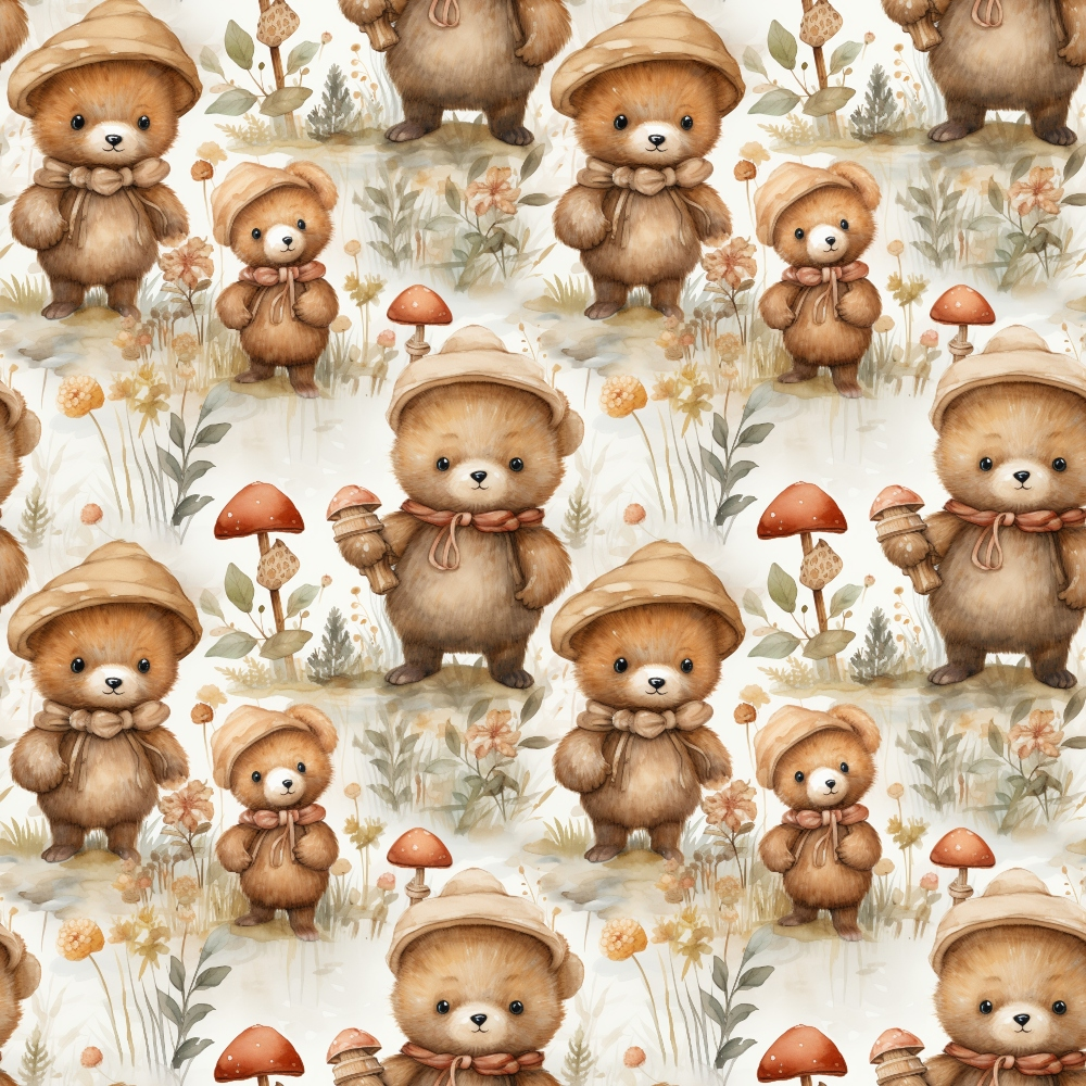 Classic Teddy Bear Pattern 11 Quilting Cotton Fabric
