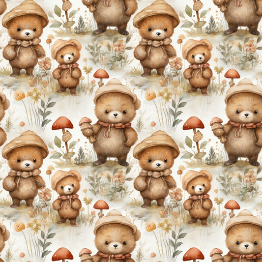 Classic Teddy Bear Pattern 11 Quilting Cotton Fabric