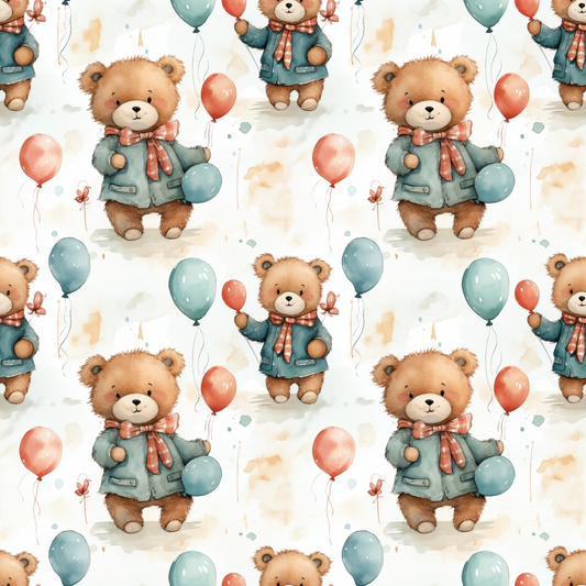 Classic Teddy Bear Pattern 2 Quilting Cotton Fabric