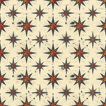 Classic Compass Rose Pattern 11 Quilting Cotton Fabric