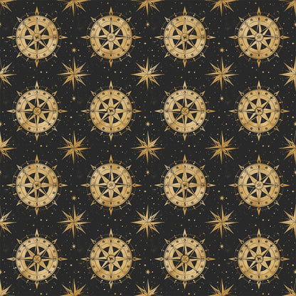 Classic Compass Rose Pattern 12 Quilting Cotton Fabric