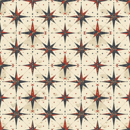 Classic Compass Rose Pattern 3 Quilting Cotton Fabric