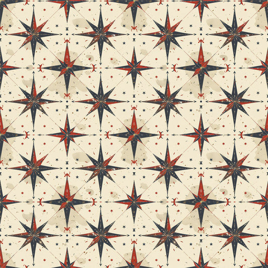 Classic Compass Rose Pattern 3 Quilting Cotton Fabric