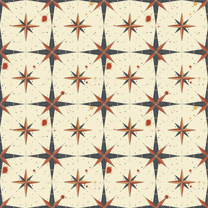 Classic Compass Rose Pattern 7 Quilting Cotton Fabric