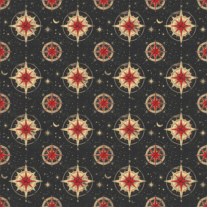 Classic Compass Rose Pattern 8 Quilting Cotton Fabric