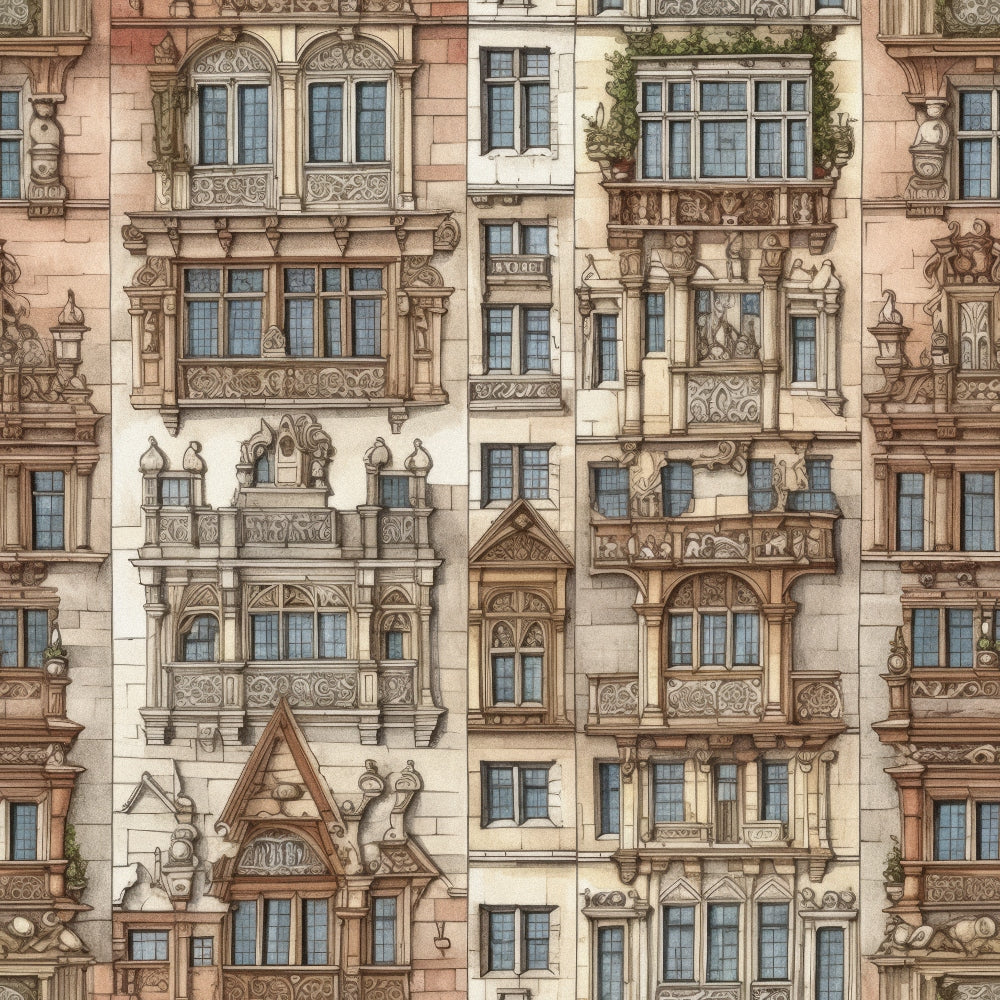 Ornate Balconies Pattern 9 Minky Fabric
