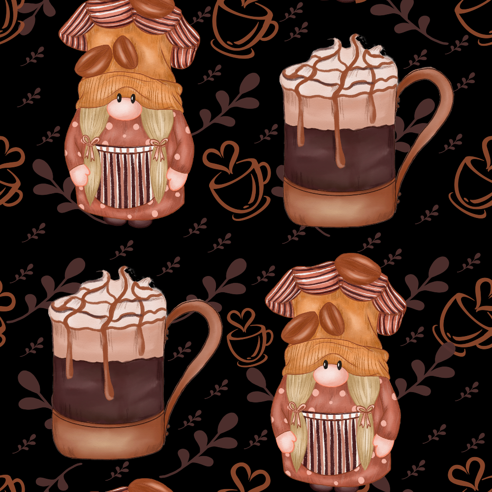 Latte Lane Pattern 6 Minky Fabric