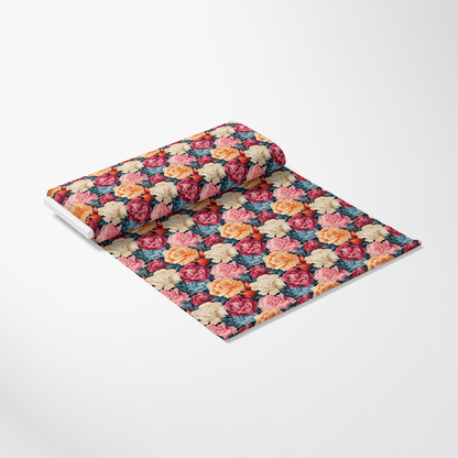 Colorful Carnation Flowers Pattern 5 Quilting Cotton Fabric