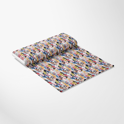 Colorful Cartoon Horses Quilting Cotton Fabric