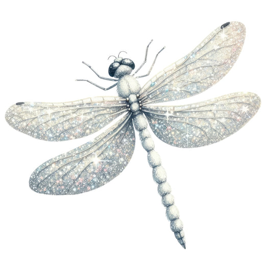 Colorful Dragonfly Fabric Panel 10 with detailed sparkling wings on premium quilting cotton printed in the USA