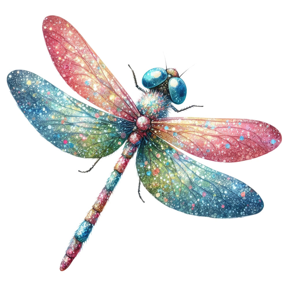 Colorful Dragonfly Fabric Panel 2 featuring a vibrant, detailed dragonfly design printed on premium quilting cotton.