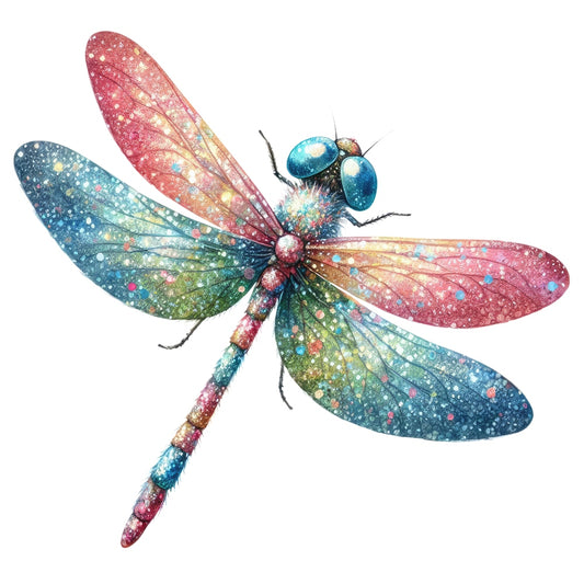Colorful Dragonfly Fabric Panel 2 featuring a vibrant, detailed dragonfly design printed on premium quilting cotton.