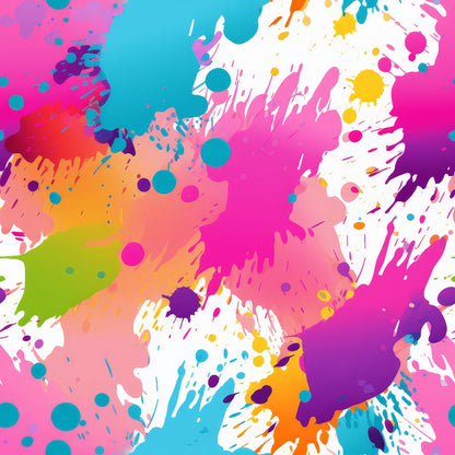 Colorful Paint Splashes Pattern 11 Quilting Cotton Fabric