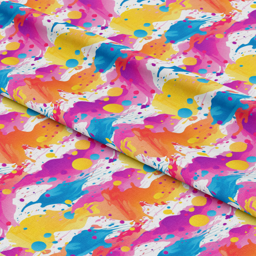 Colorful Paint Splashes Pattern 12 Quilting Cotton Fabric