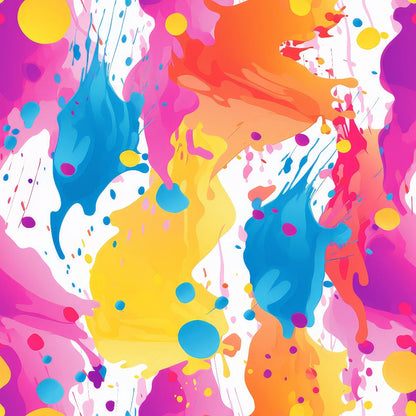 Colorful Paint Splashes Pattern 12 Quilting Cotton Fabric