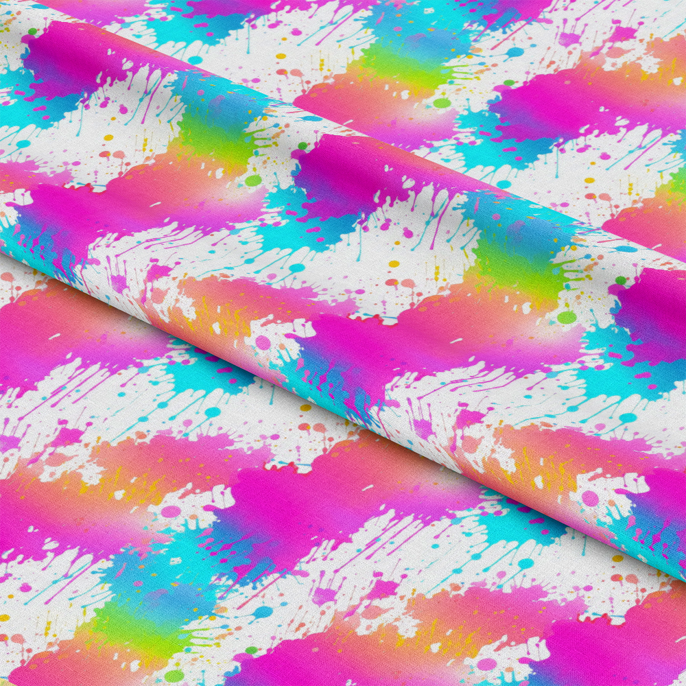Colorful Paint Splashes Pattern 2 Quilting Cotton Fabric