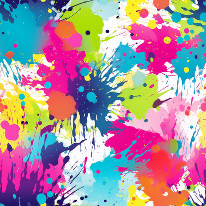 Colorful Paint Splashes Pattern 3 Quilting Cotton Fabric