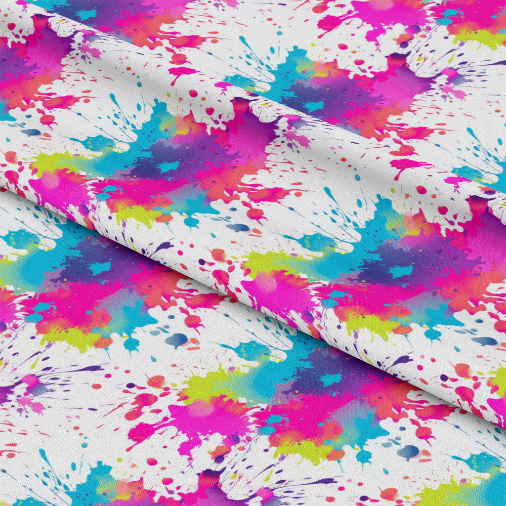 Colorful Paint Splashes Pattern 4 Quilting Cotton Fabric
