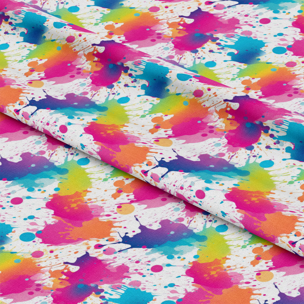 Colorful Paint Splashes Pattern 6 Quilting Cotton Fabric