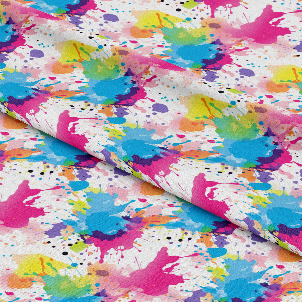 Colorful Paint Splashes Pattern 7 Quilting Cotton Fabric