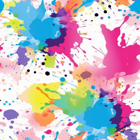 Colorful Paint Splashes Pattern 7 Quilting Cotton Fabric