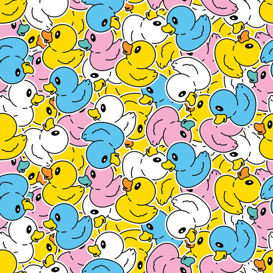 Colorful Rubber Ducks Quilting Cotton Fabric