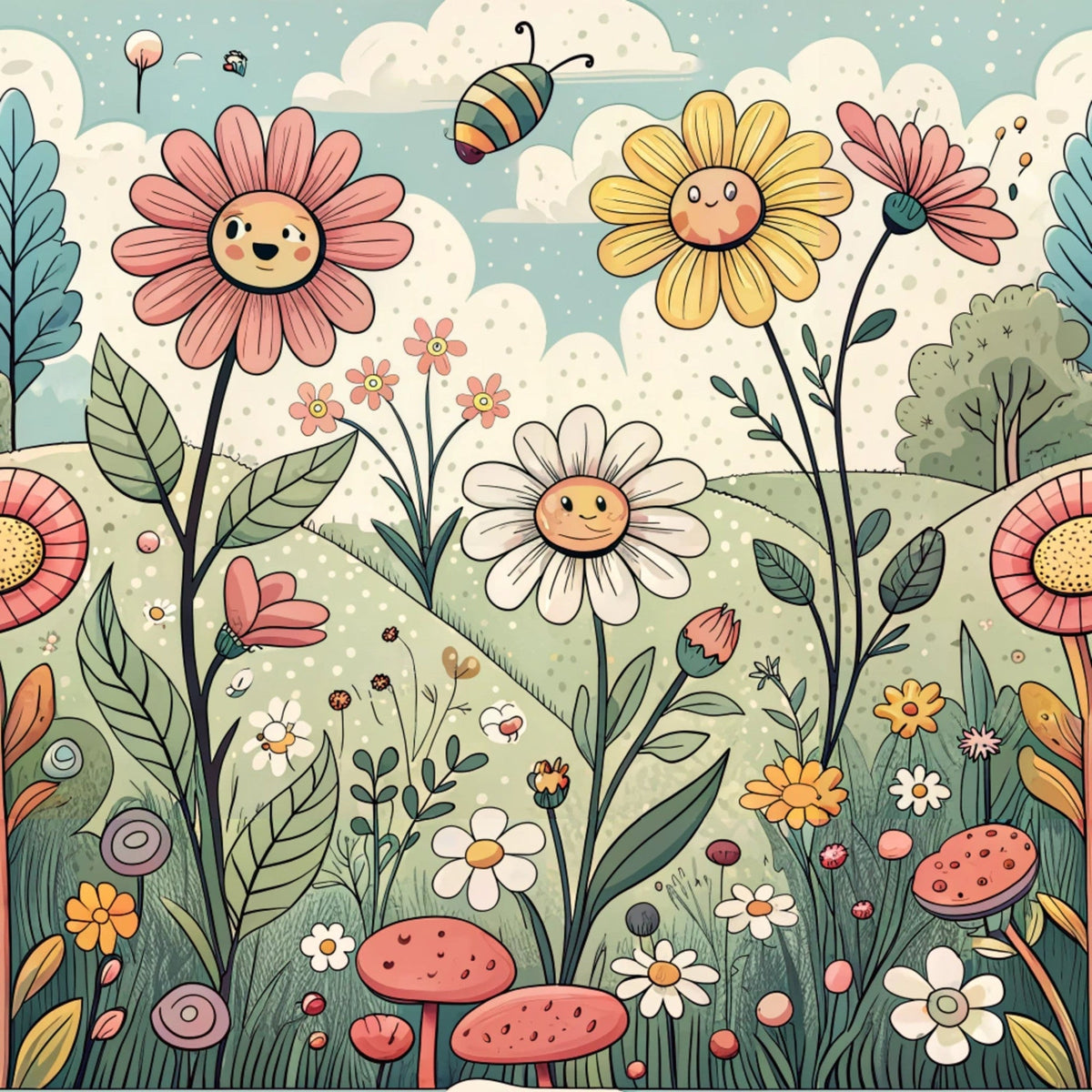 Storybook Meadow Pattern 7 Minky Fabric