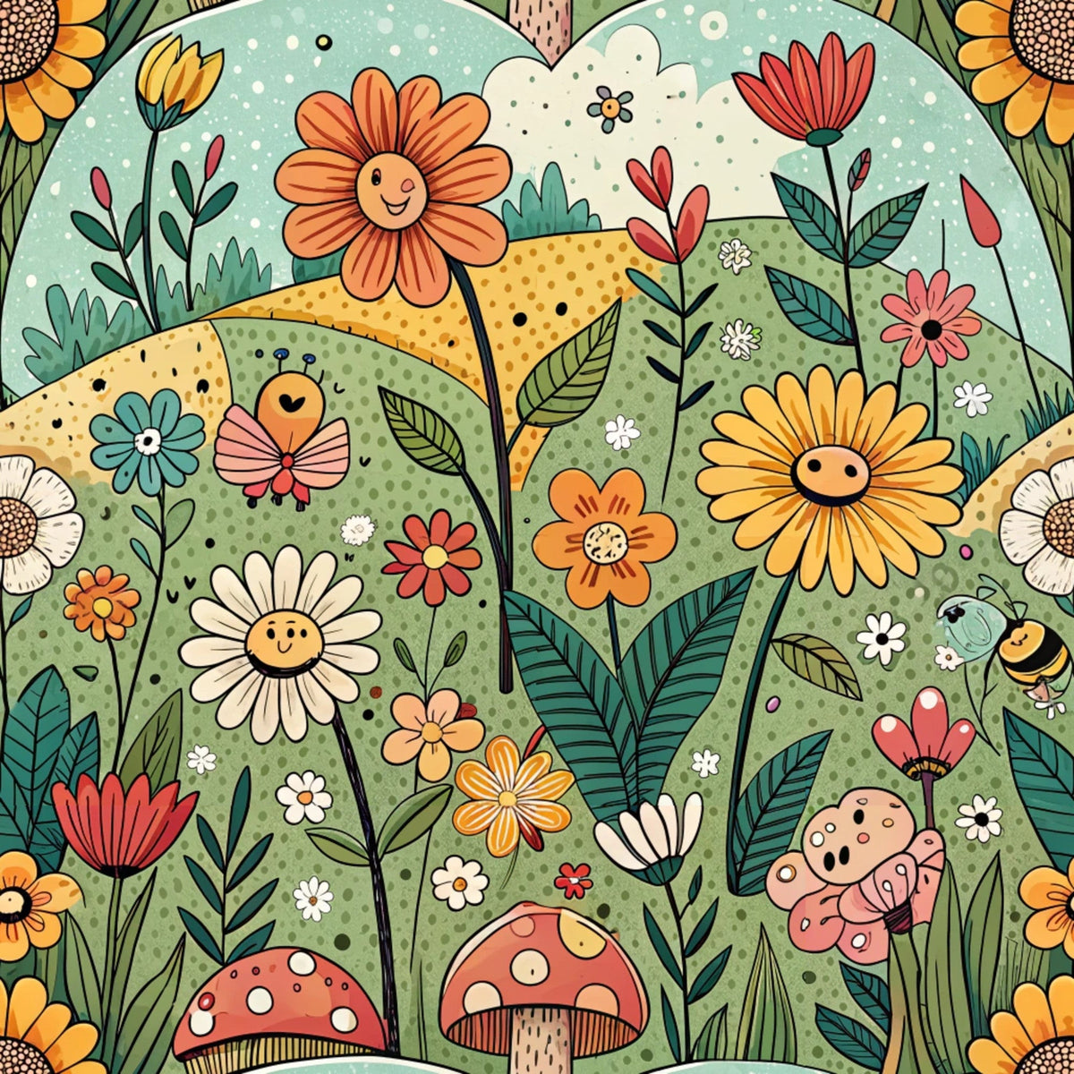 Storybook Meadow Pattern 8 Minky Fabric