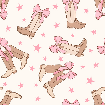 Coquette Cowgirl Boots Minky Fabric