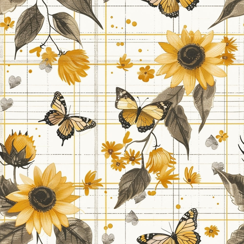 Golden Meadow Flutter Pattern 7 Minky Fabric