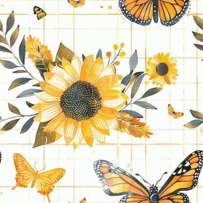 Golden Meadow Flutter Pattern 8 Minky Fabric
