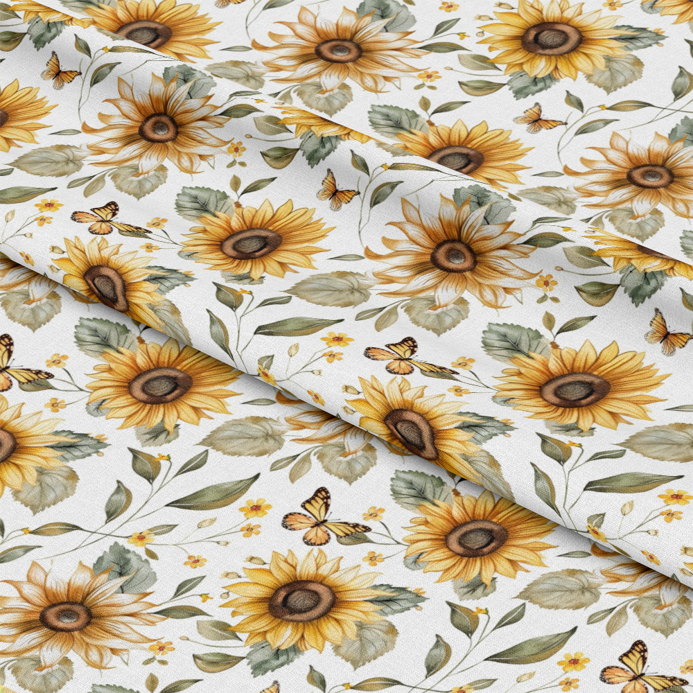 Country Sunflower Butterfly Pattern 9 Quilting Cotton Fabric