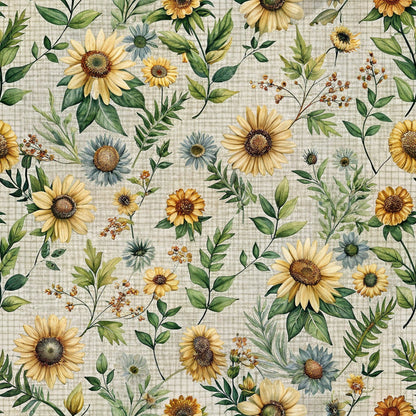 Country Floral Pattern 1 Quilting Cotton Fabric