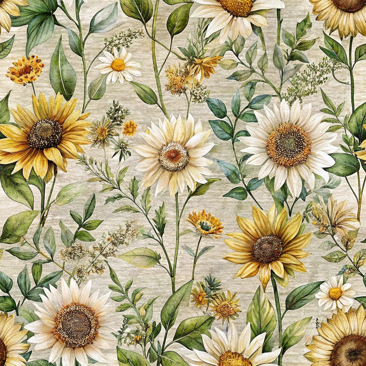 Sunflower Linen Pattern 10 Minky Fabric