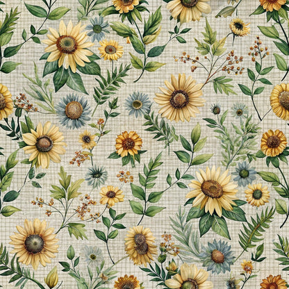 Sunflower Linen Pattern 1 Minky Fabric